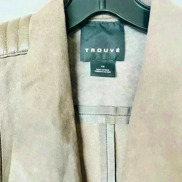 NWT! Trouvé Leather Taupe Dusk Leather Jacket